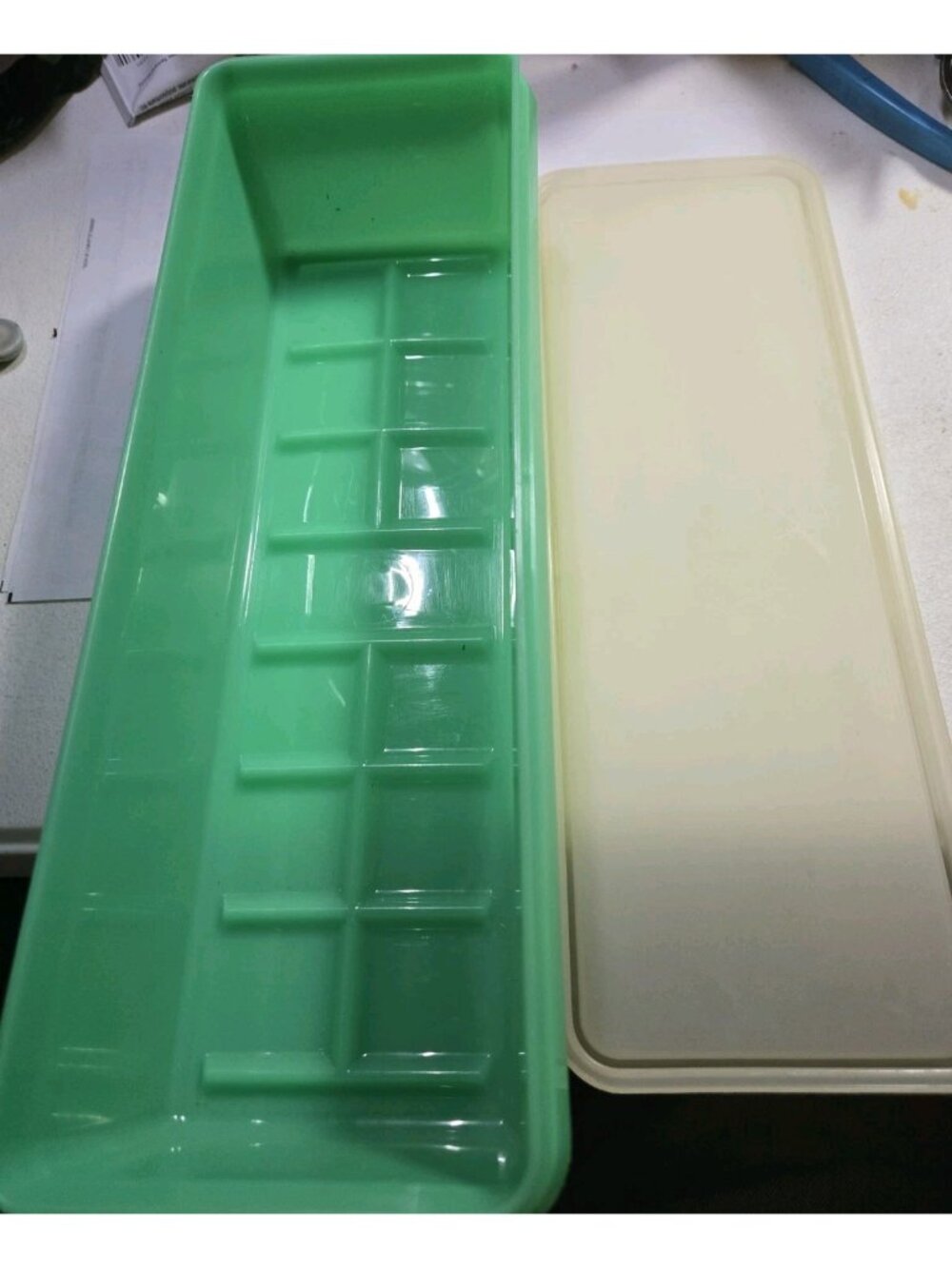 Tupperware Green Celery Keeper 892-1 with lid 893-2 Vintage